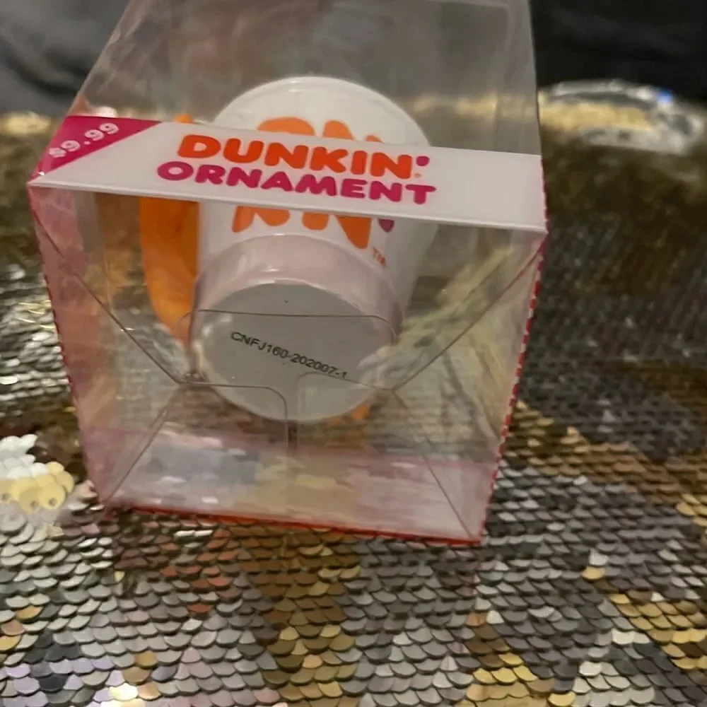 Dunkin donuts latte/coffee cup whip cream ornament:car charm
